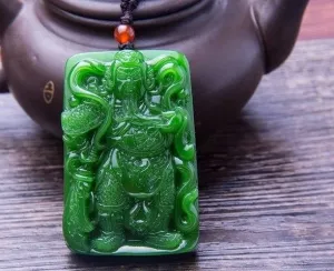 10% OFF- Certified Natural Jadeite Emerald Jade Kuanyu Pendant 《Grade A》A20188811
