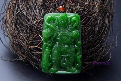 10% OFF- Certified Natural Jadeite Emerald Jade Kuanyu Pendant 《Grade A》A20188811