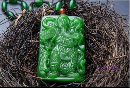 10% OFF- Certified Natural Jadeite Emerald Jade Kuanyu Pendant 《Grade A》A20188811