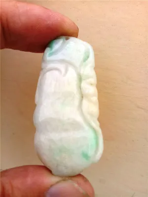 10% OFF- Certified Natural Jadeite Emerald Jade Longevity Pendant《Grade A》0114