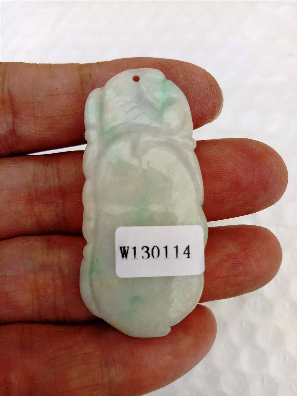 10% OFF- Certified Natural Jadeite Emerald Jade Longevity Pendant《Grade A》0114