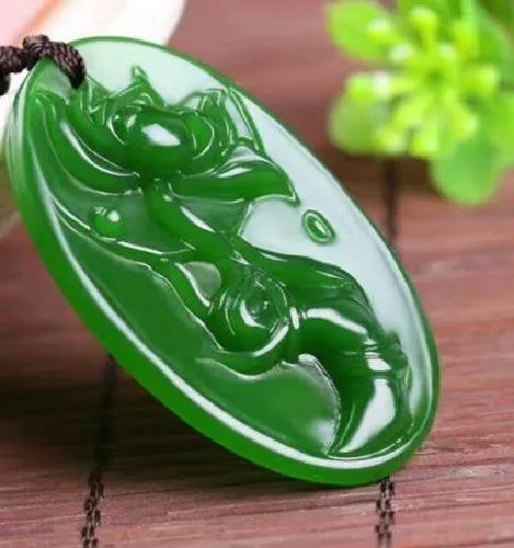 10% OFF- Certified Natural Jadeite Emerald Jade Lotus Pendant《Grade A》
