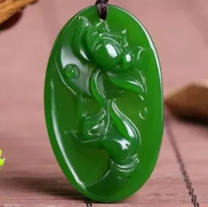 10% OFF- Certified Natural Jadeite Emerald Jade Lotus Pendant《Grade A》