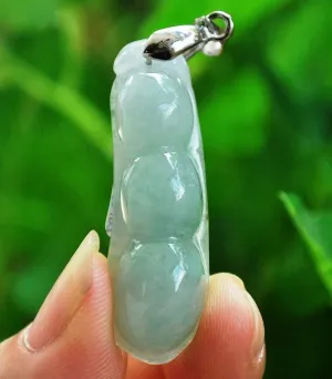 10% OFF- Certified Natural Jadeite Emerald Jade Ping Beans Pendant 《Grade A》9980