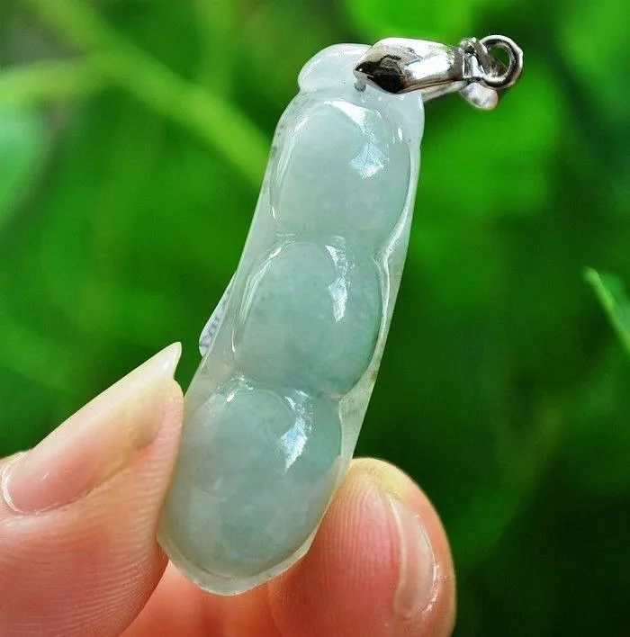 10% OFF- Certified Natural Jadeite Emerald Jade Ping Beans Pendant 《Grade A》9980
