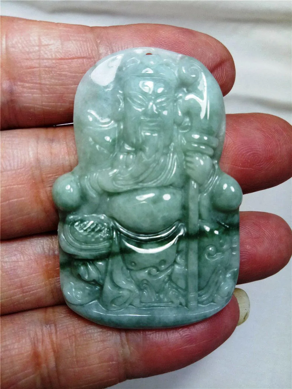 10% OFF- Certified Natural Jadeite Emerald Jade Tablet Kuangong Pendant 《Grade A》0101
