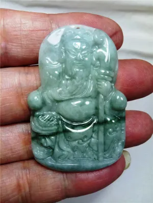 10% OFF- Certified Natural Jadeite Emerald Jade Tablet Kuangong Pendant 《Grade A》0101