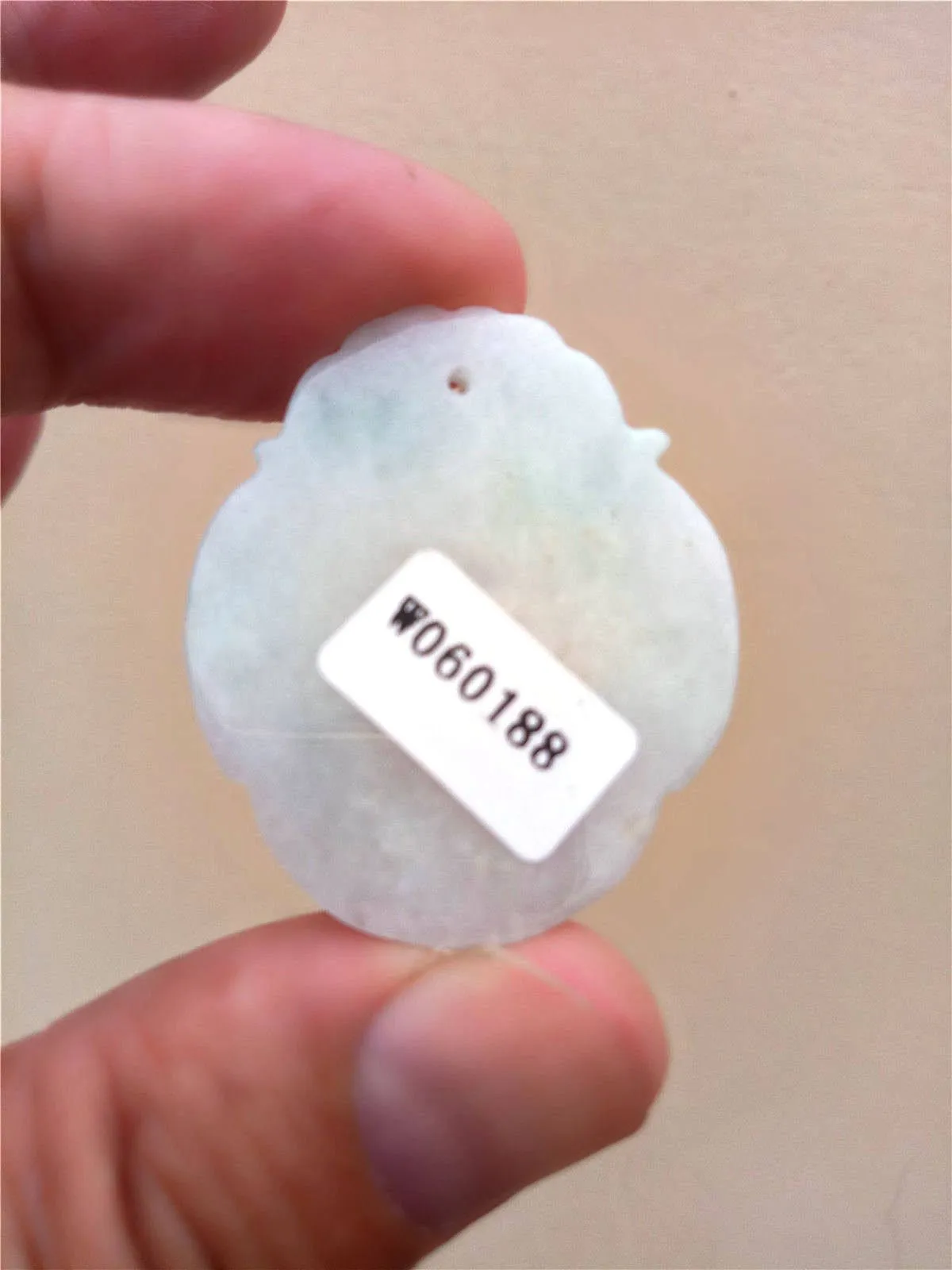 10% OFF- Certified Natural Jadeite Emerald Jade Tablet Translucent 2 Dragons Pendant 《Grade A》0188