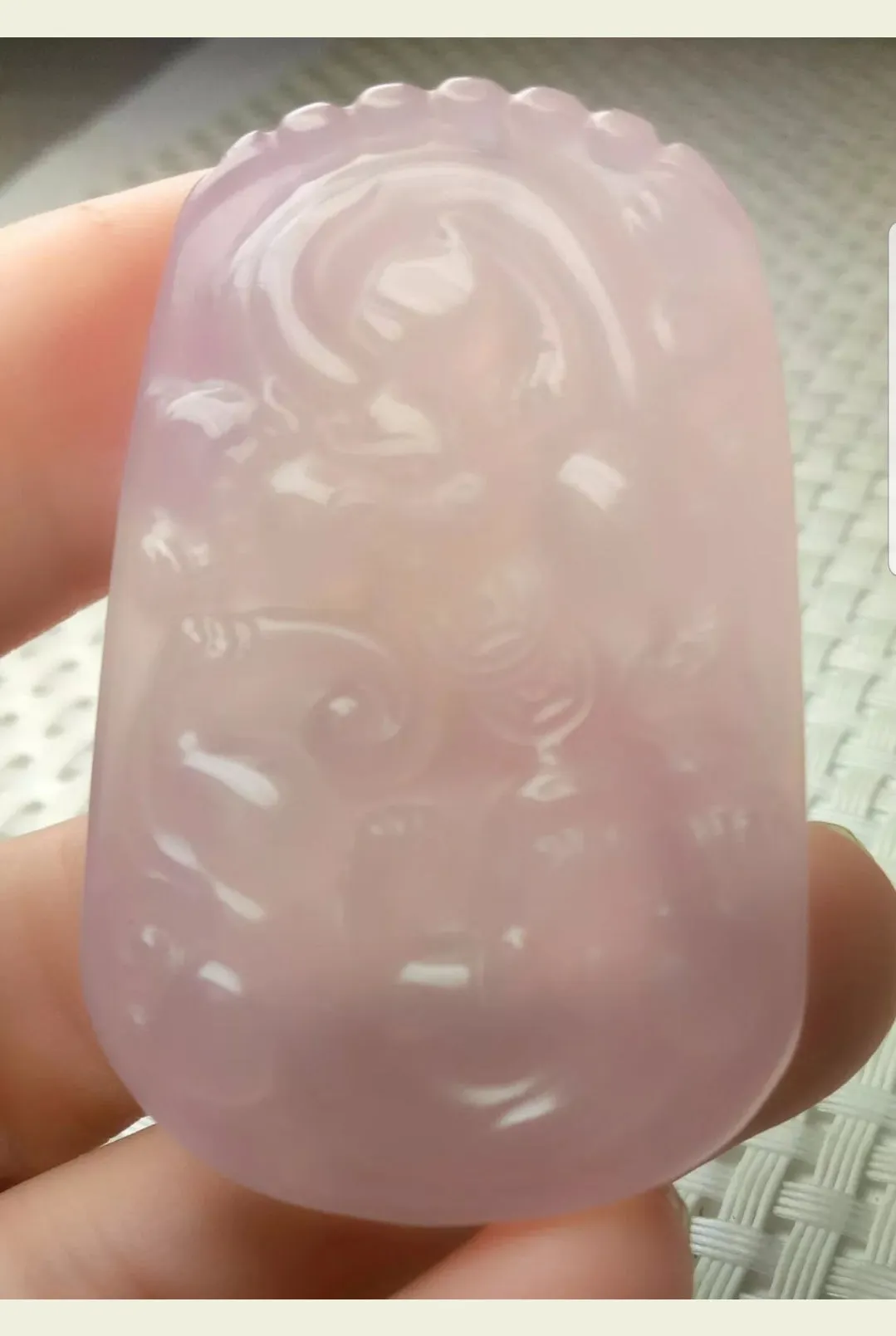 10% OFF- Certified Natural Lavender Jadeite Emerald A Jade Handcrafted Dragon Pixiu Coins Pendant A0331
