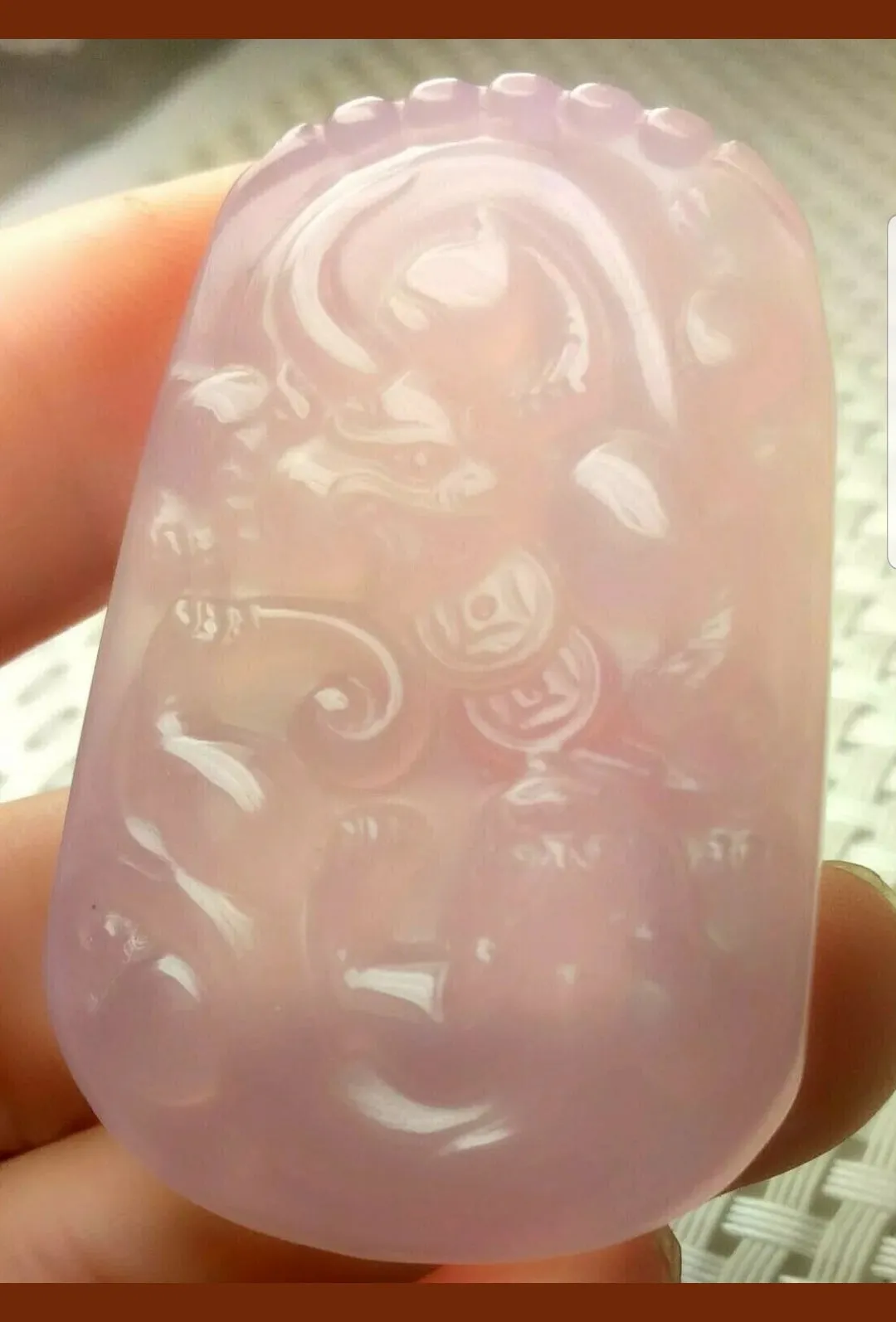 10% OFF- Certified Natural Lavender Jadeite Emerald A Jade Handcrafted Dragon Pixiu Coins Pendant A0331