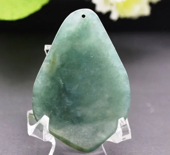 10% OFF- Certified Natural Oily Green Jadeite Emerald A Jade Handcarved Translucent Duke Guan Pendant GS8978