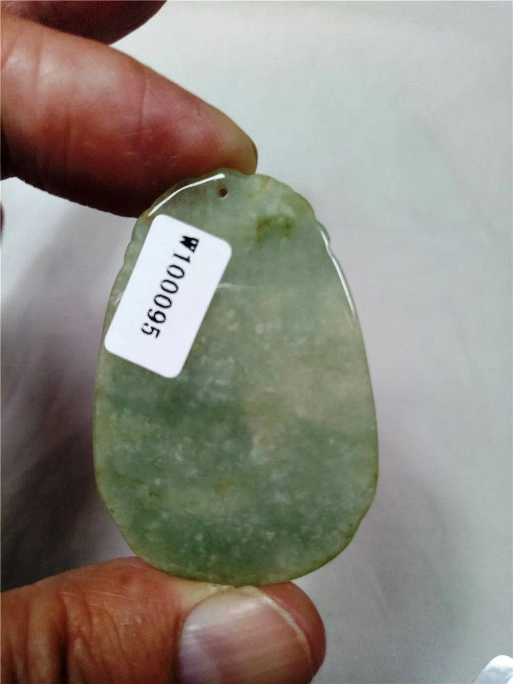 10% OFF- Certified Natural Oily Jadeite Emerald Jade Tablet Translucent Dragon Cloud Pendant 《Grade A》0095