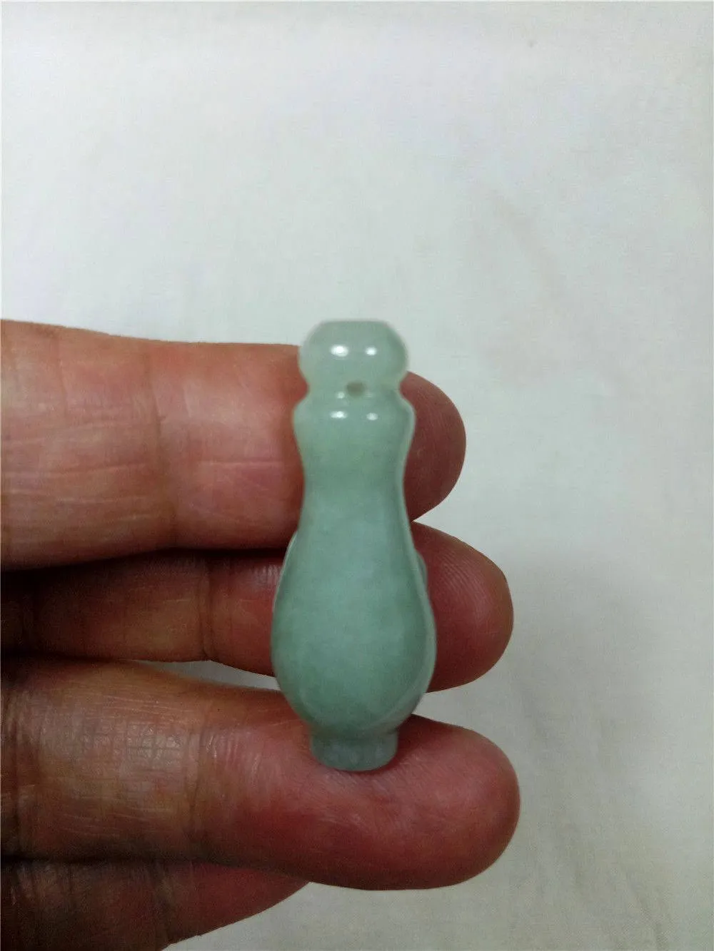 10% OFF- Certified Natural Oily Jadeite Emerald Jade Tablet Translucent Lucky Vase Pendant 《Grade A》0090