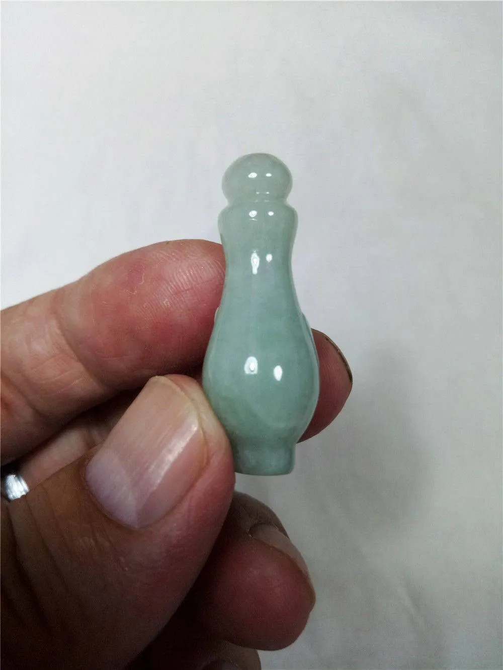 10% OFF- Certified Natural Oily Jadeite Emerald Jade Tablet Translucent Lucky Vase Pendant 《Grade A》0090