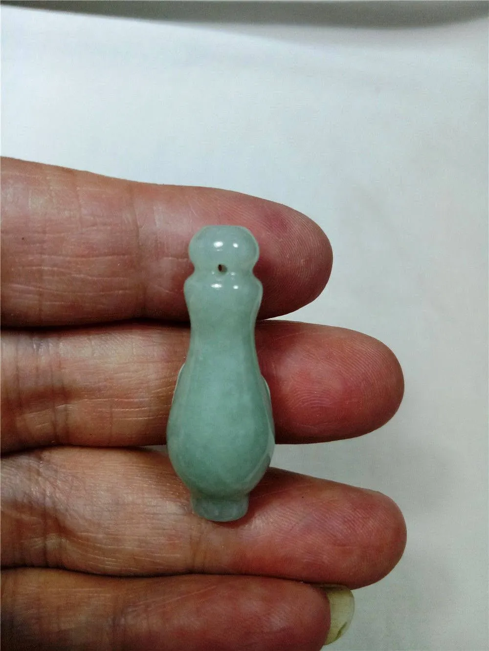 10% OFF- Certified Natural Oily Jadeite Emerald Jade Tablet Translucent Lucky Vase Pendant 《Grade A》0090