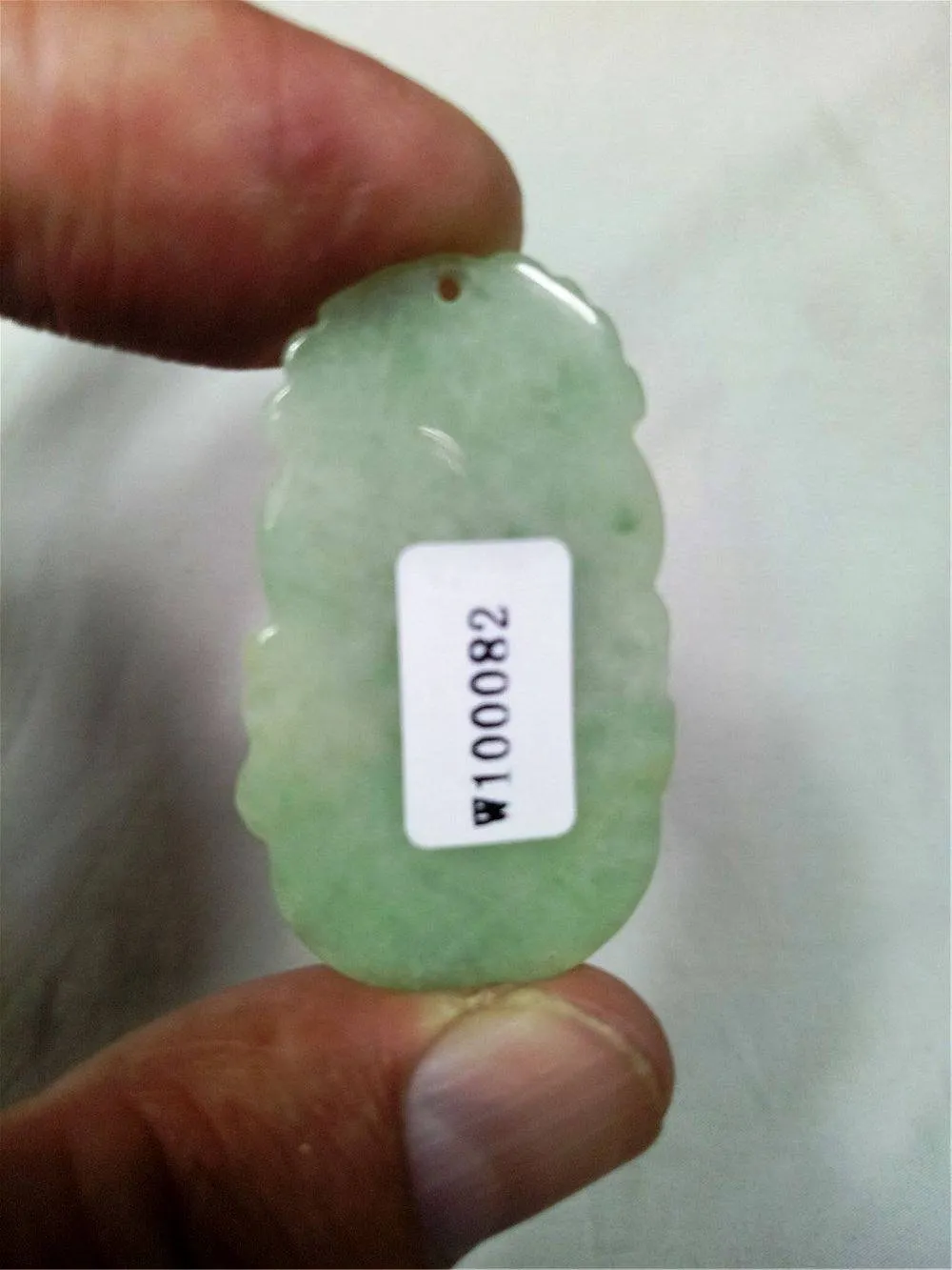 10% OFF- Certified Natural Oily Jadeite Emerald Jade Tablet Translucent Rat Pendant 《Grade A》0082