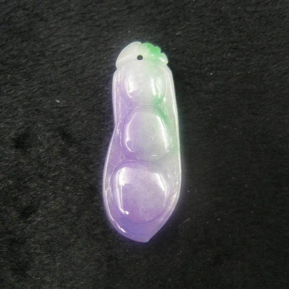 10% OFF on Sales - Certified Natural 3-Color Ice Jadeite Emerald A Jade tablets Emerald Ping Beans Pendant 3300