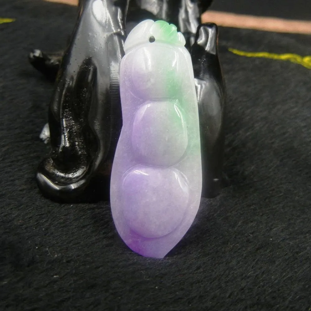 10% OFF on Sales - Certified Natural 3-Color Ice Jadeite Emerald A Jade tablets Emerald Ping Beans Pendant 3300
