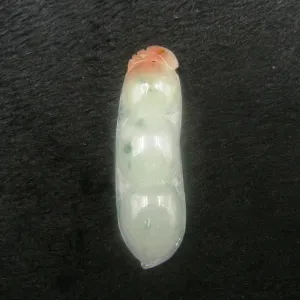 10% OFF on Sales - Certified Natural 3-Color Ice Jadeite Emerald A*Jade HandCarved Ping Beans Pendant 3276