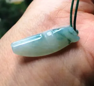 10% OFF on Sales- Certified Natural Light Green Jadeite Emerald Jade Cicadan Pendant "Grade A"