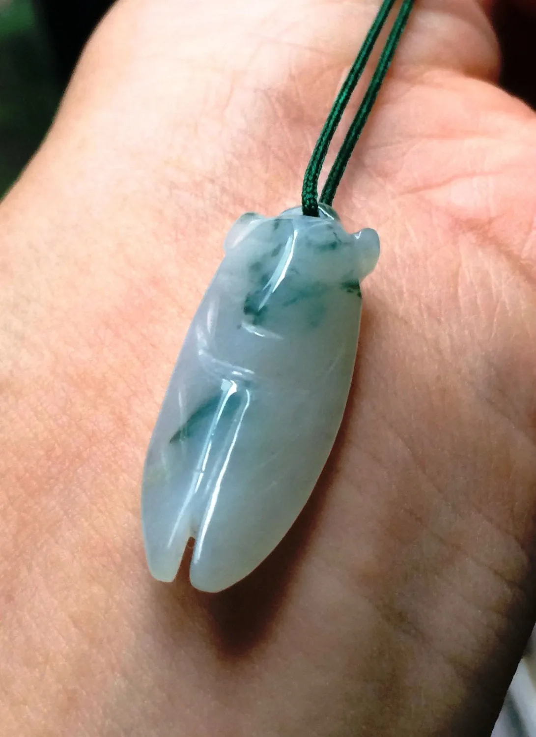 10% OFF on Sales- Certified Natural Light Green Jadeite Emerald Jade Cicadan Pendant "Grade A"