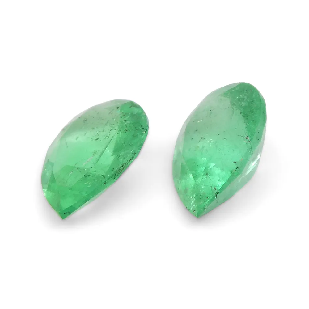 1.03ct Pair Pear Green Emerald from Colombia