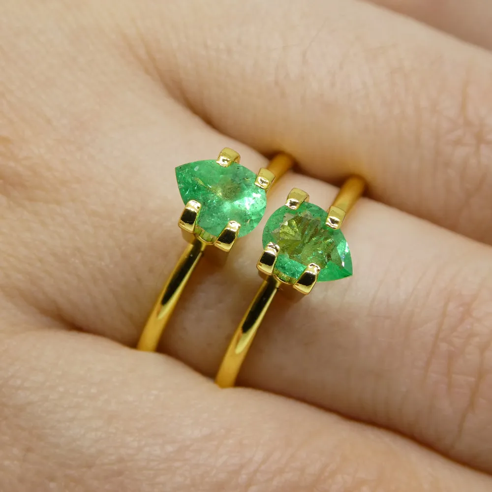1.03ct Pair Pear Green Emerald from Colombia