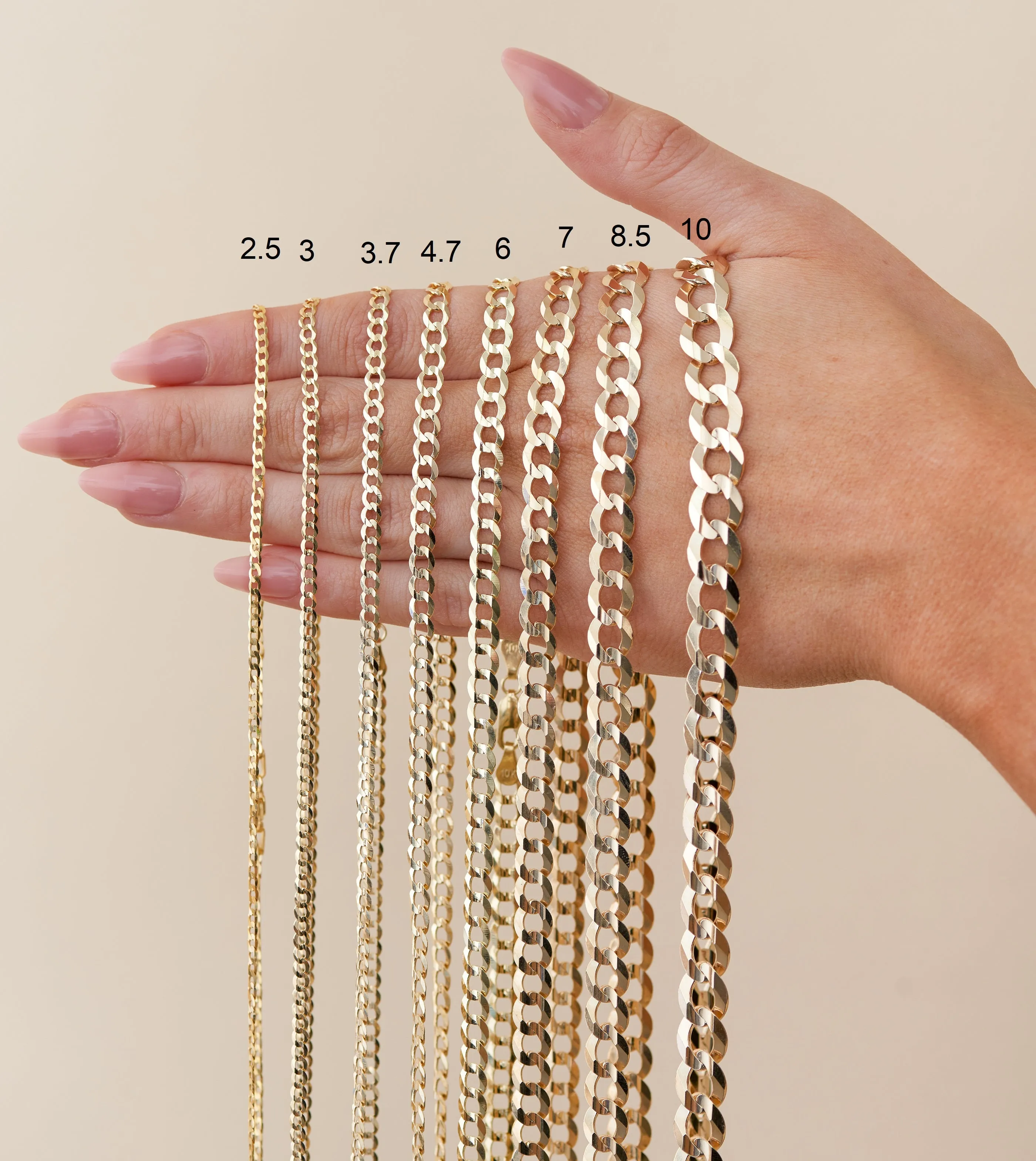 10k Gold Curb Link Chain Necklace