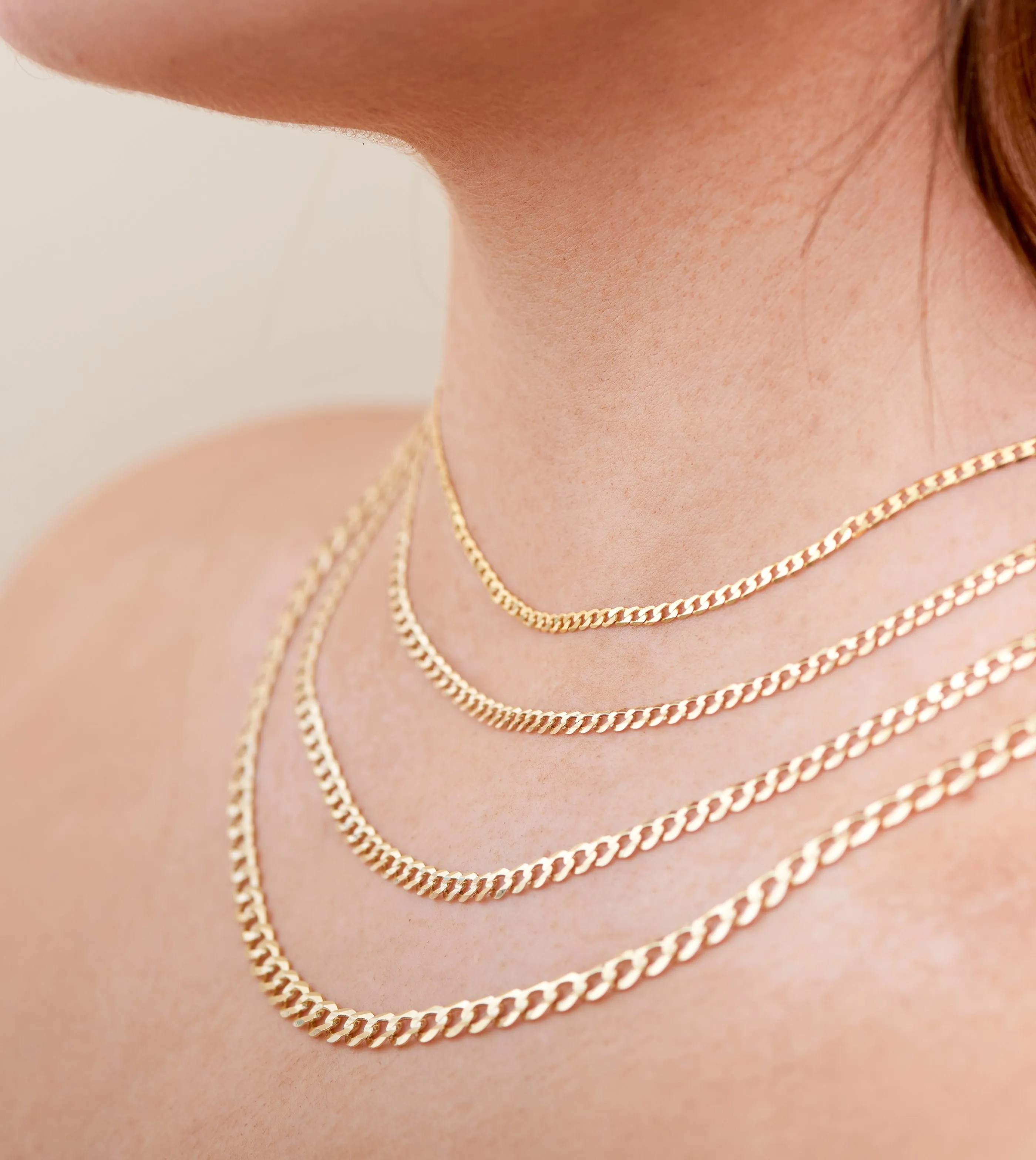 10k Gold Curb Link Chain Necklace