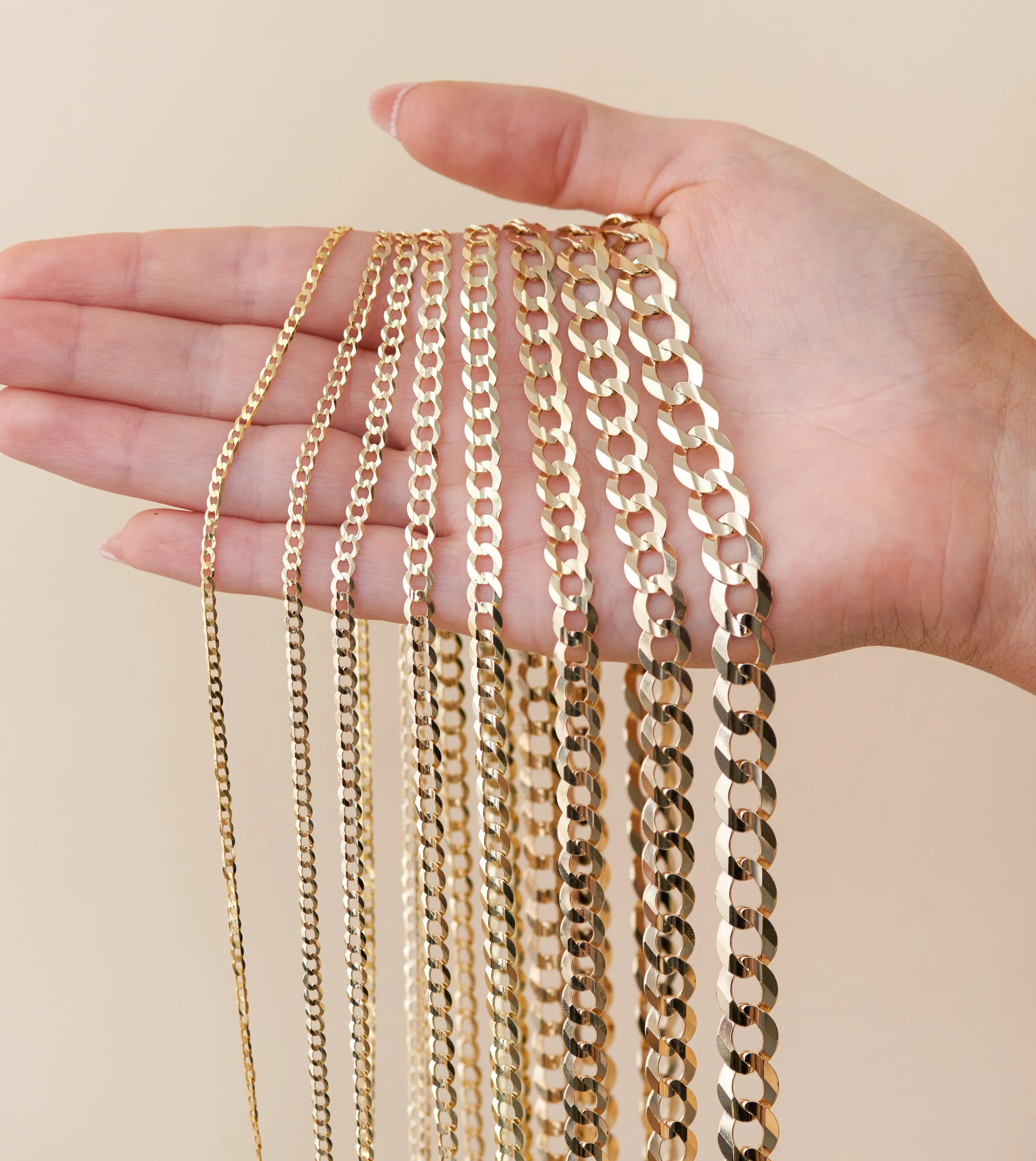 10k Gold Curb Link Chain Necklace