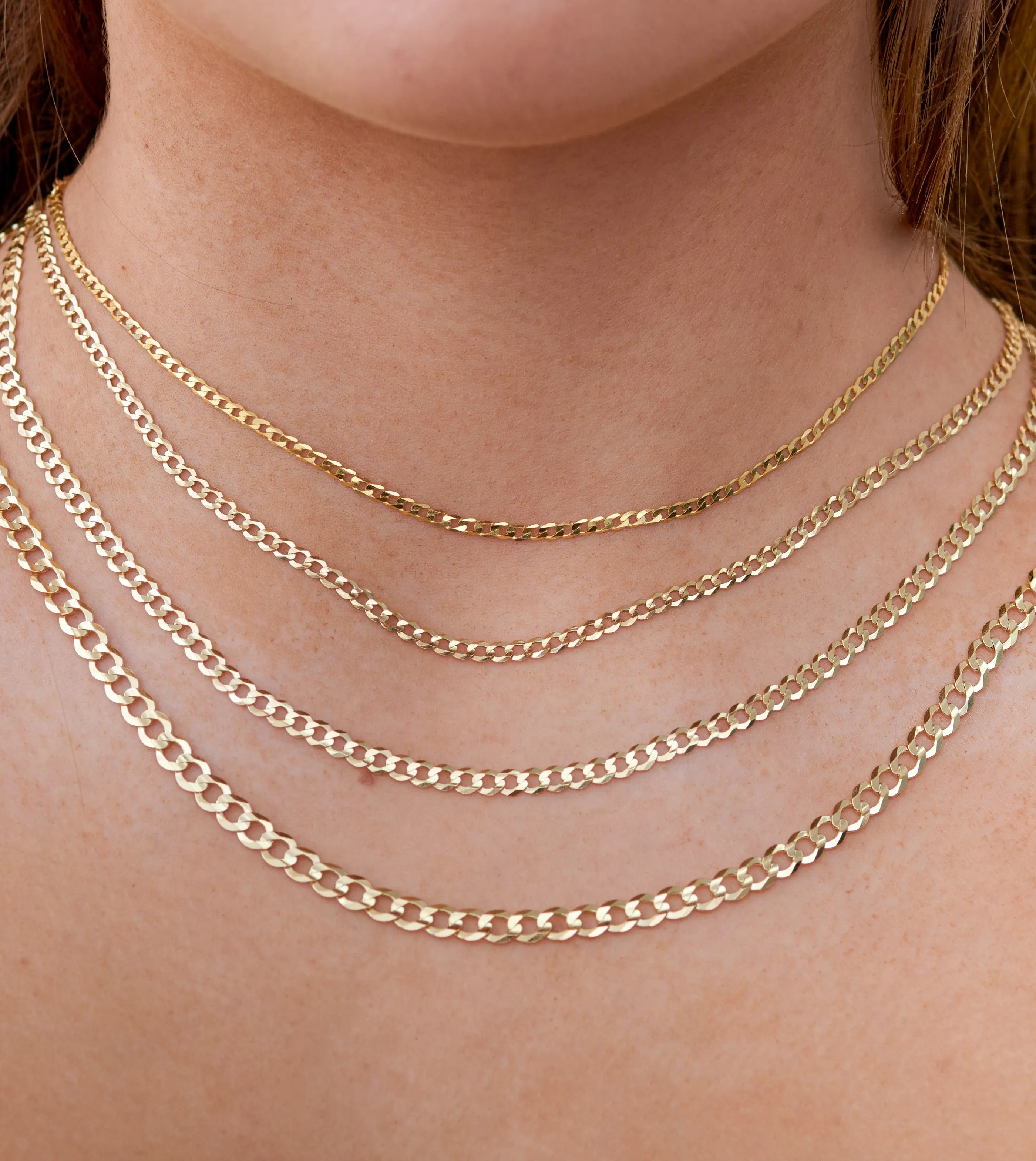 10k Gold Curb Link Chain Necklace