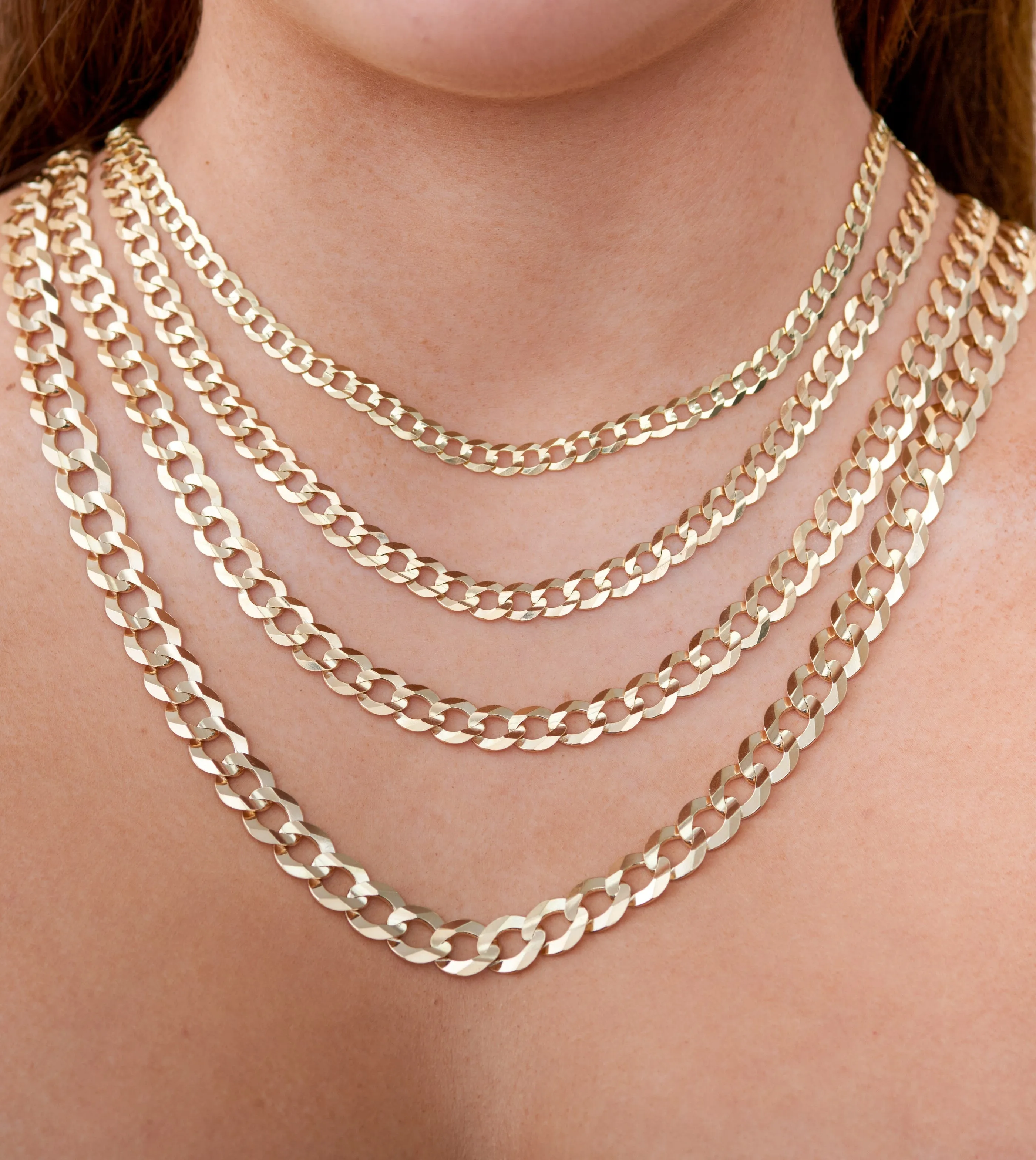 10k Gold Curb Link Chain Necklace