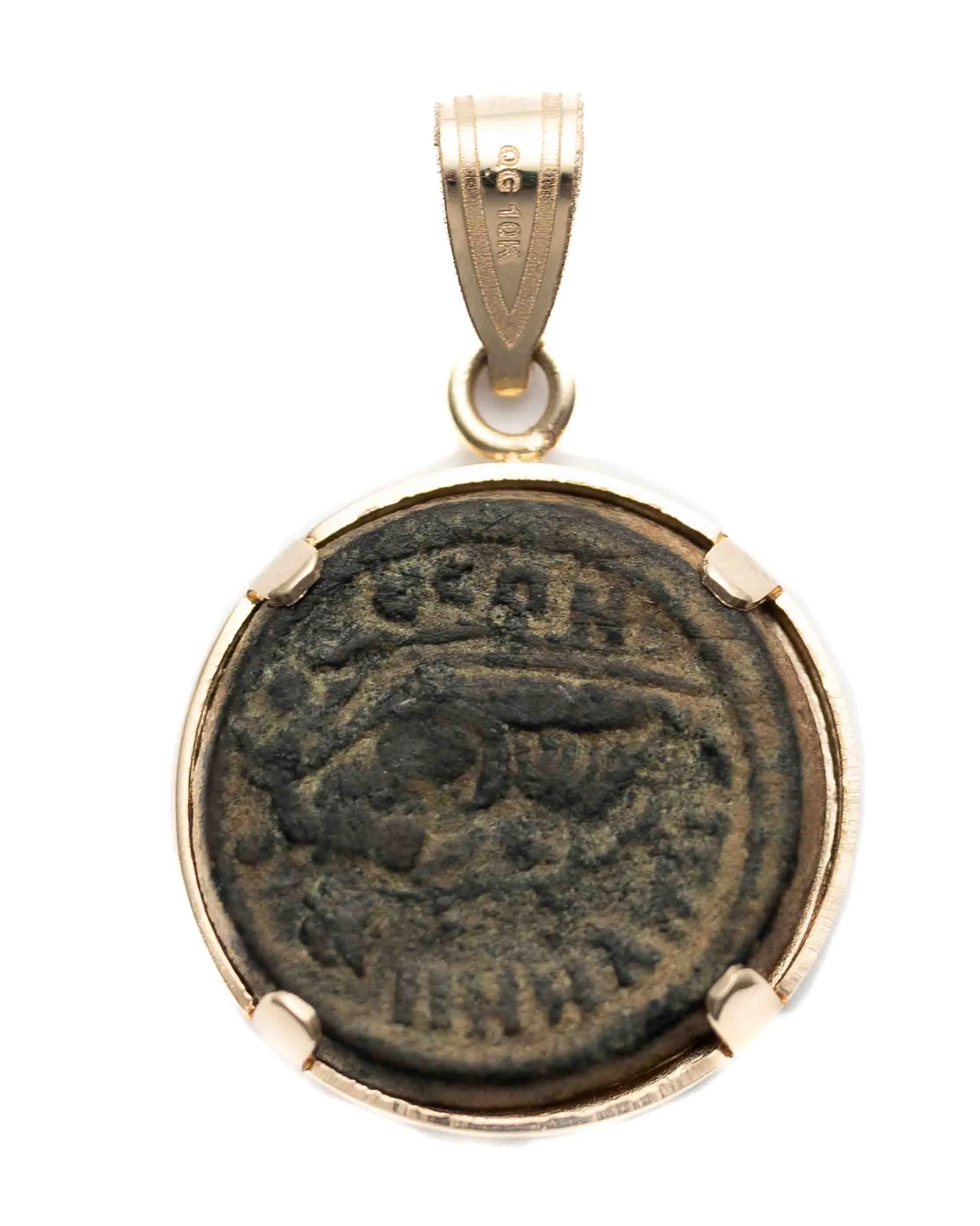 10k Gold Genuine Ancient Greek Coin Necklace (King Midas; 138-193 A.D.)