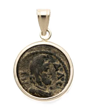 10k Gold Genuine Ancient Greek Coin Necklace (King Midas; 138-193 A.D.)