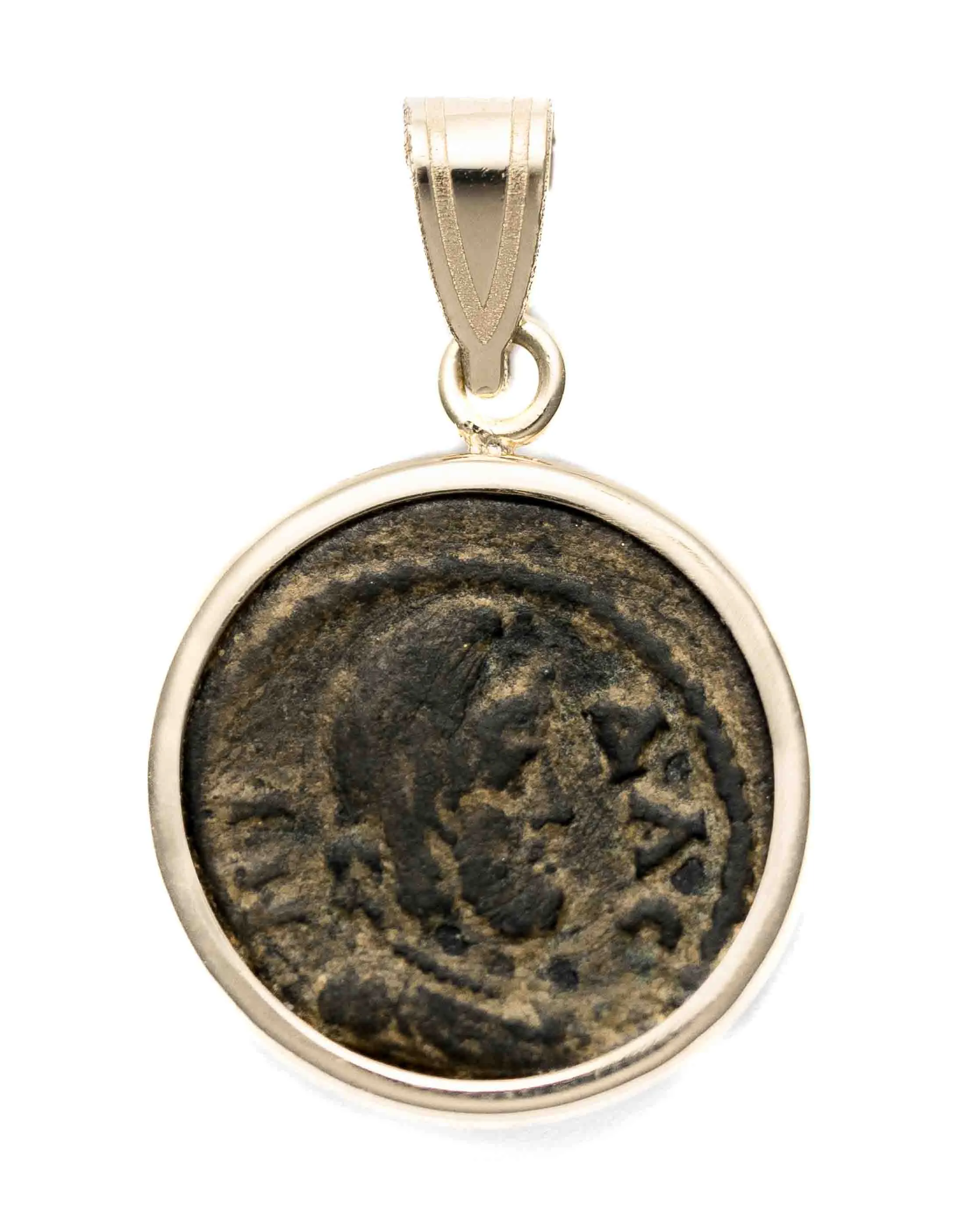 10k Gold Genuine Ancient Greek Coin Necklace (King Midas; 138-193 A.D.)