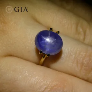 11.29ct Oval Cabochon Blue Star Sapphire GIA Certified