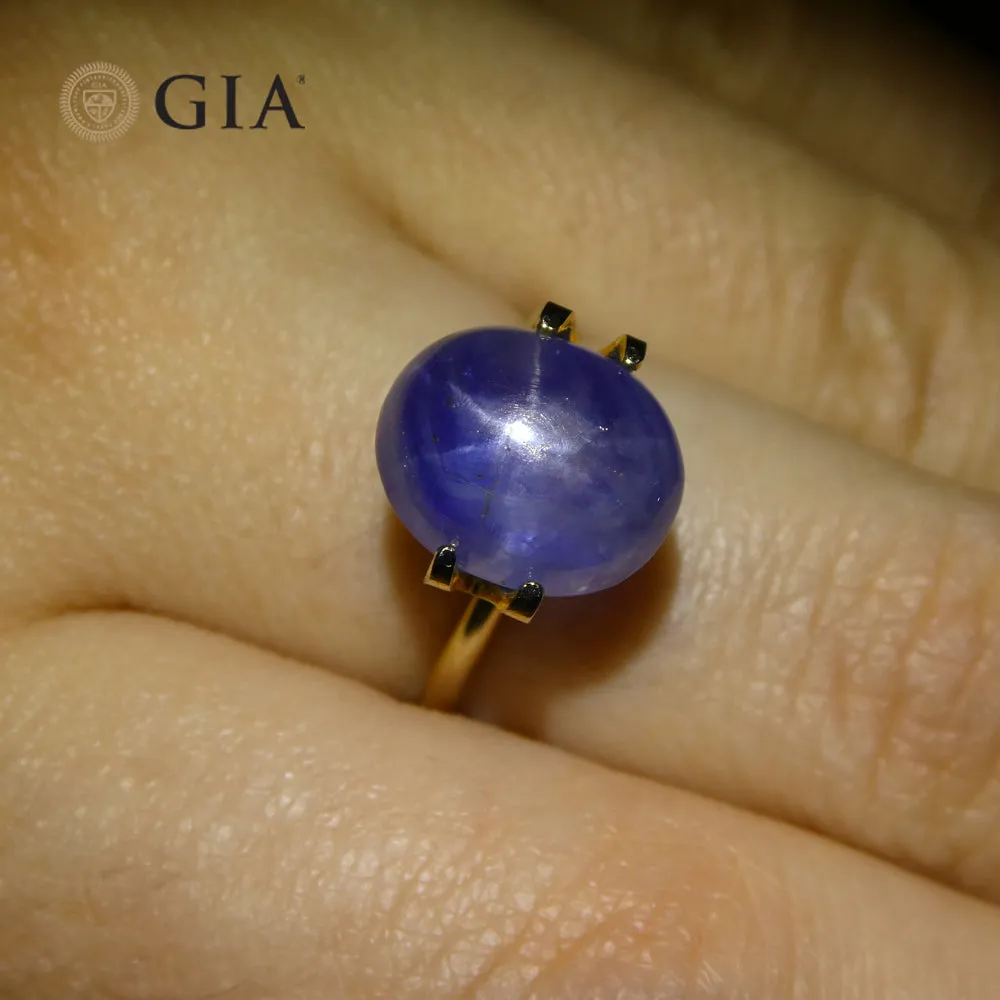 11.29ct Oval Cabochon Blue Star Sapphire GIA Certified