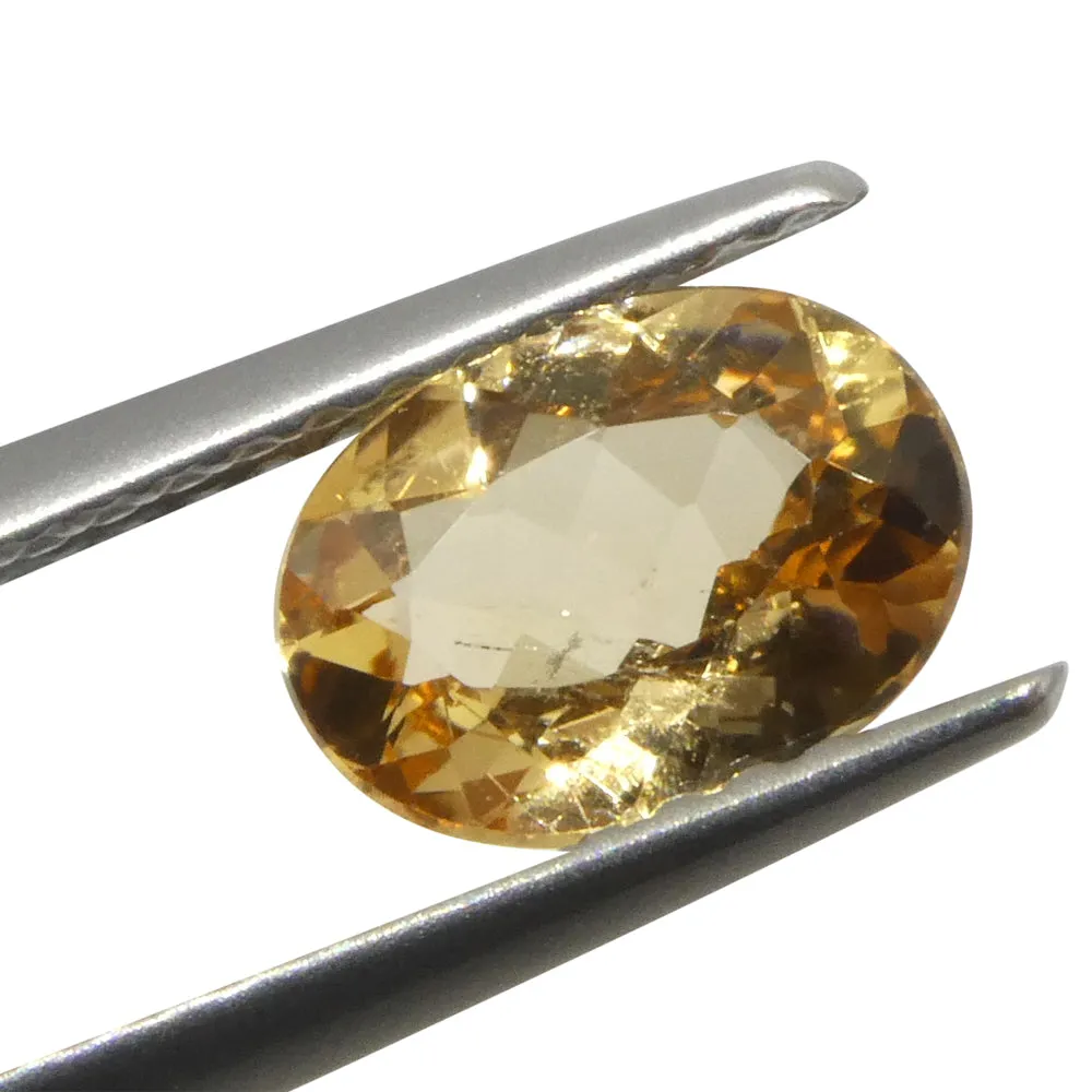 1.17ct Oval Orange Imperial Topaz from Brazil Unheated