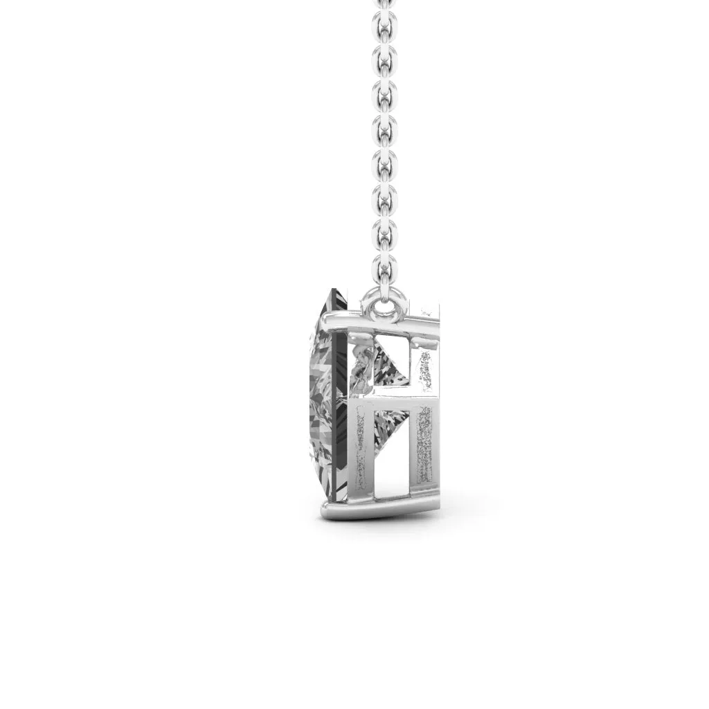 1.30 d.e.w cts 6mm Princess Cut Colleen Moissanite Necklace