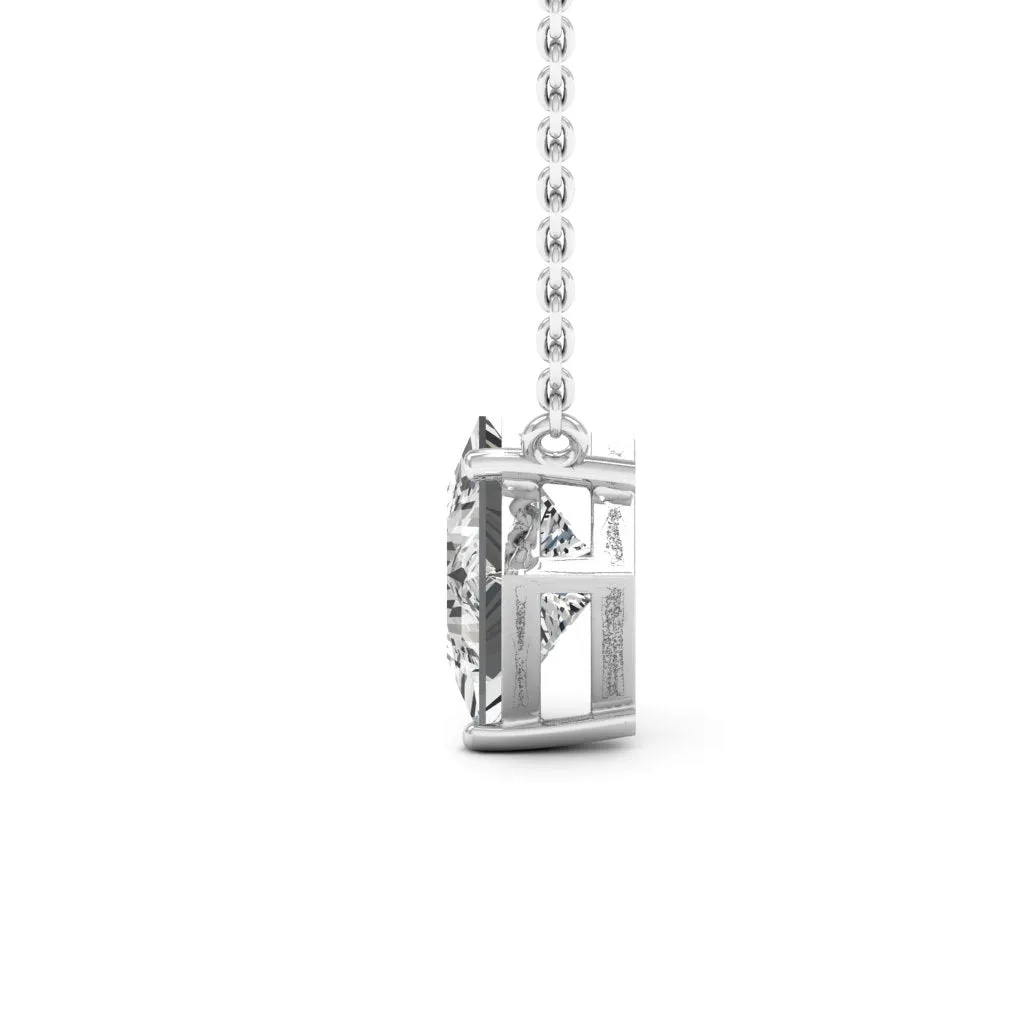 1.30 d.e.w cts 6mm Princess Cut Colleen Moissanite Necklace
