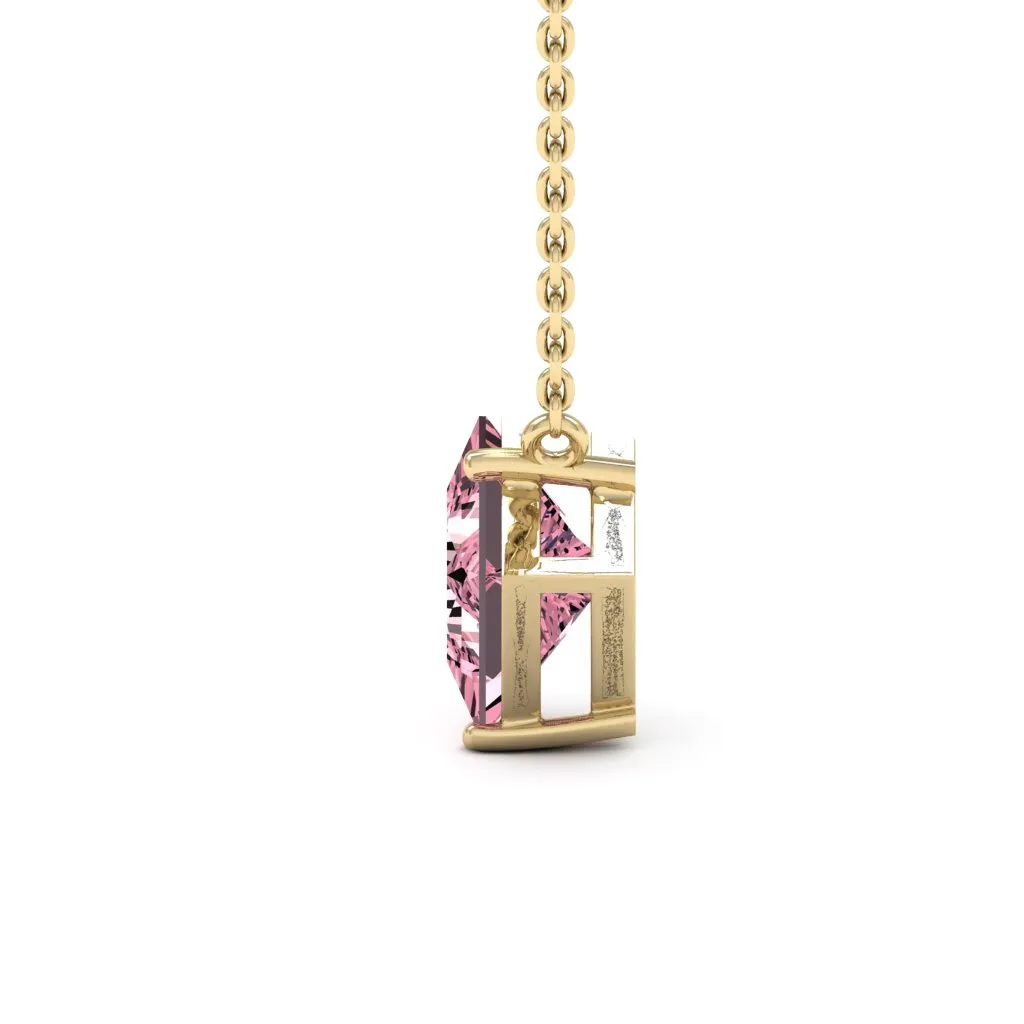 1.30 d.e.w cts 6mm Princess Cut Colleen Moissanite Necklace