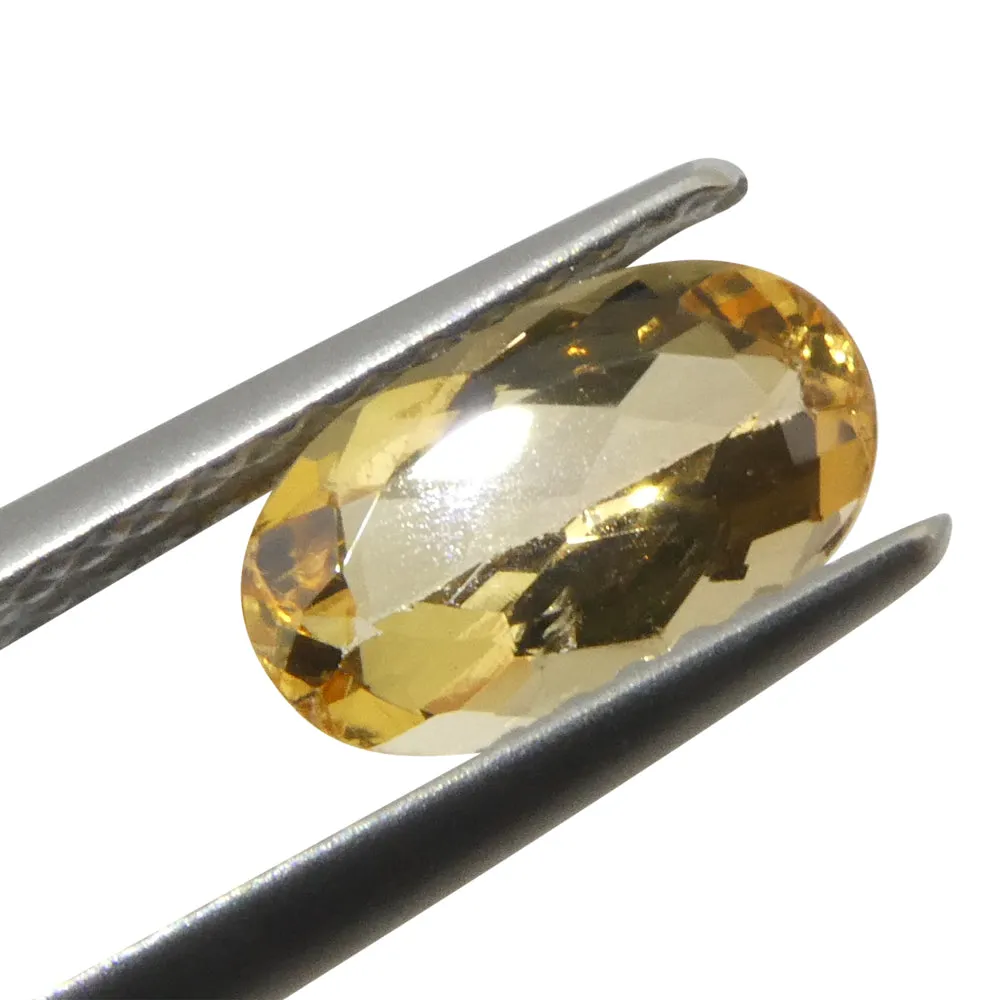 1.36ct Oval Orange Imperial Topaz from Brazil Unheated
