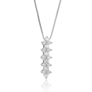 1/4 cttw Lab Grown Diamond Braid Pendant Necklace Sterling Silver