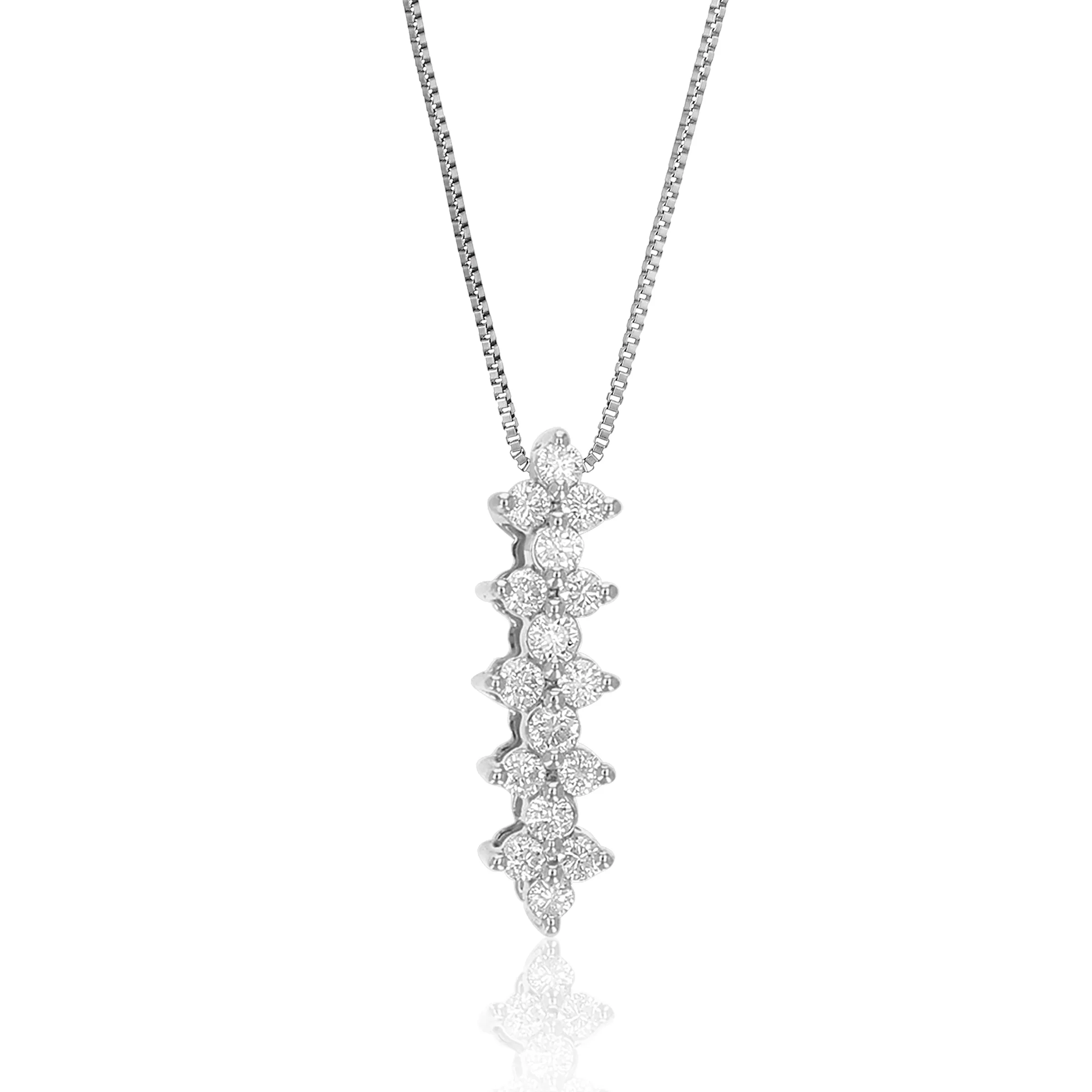 1/4 cttw Lab Grown Diamond Braid Pendant Necklace Sterling Silver