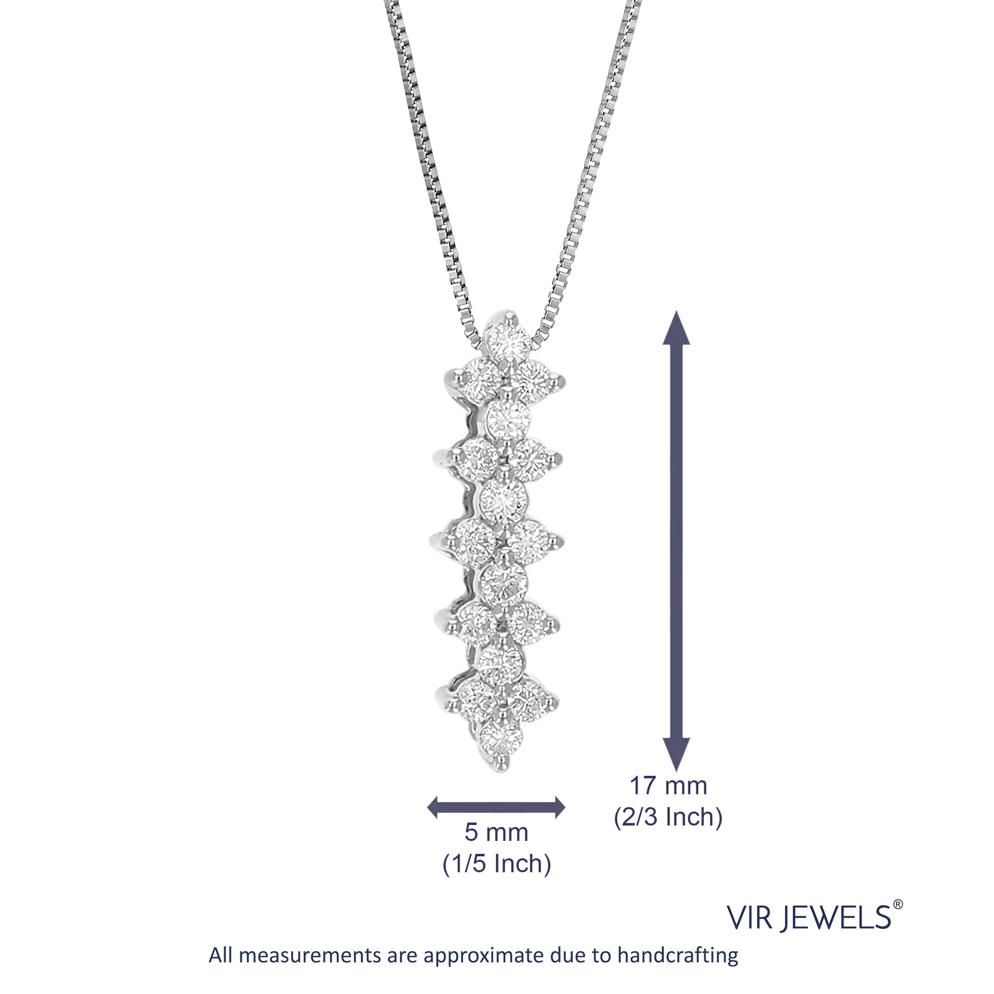1/4 cttw Lab Grown Diamond Braid Pendant Necklace Sterling Silver