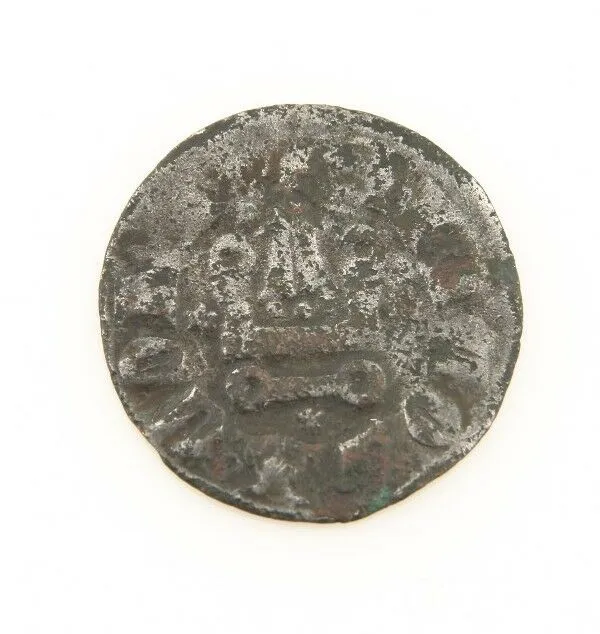 1450-1462 Campobasso Billon Tornese Coin F  Molise Italy Nicola II di Montforte