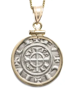 14k Genuine Ancient Italian Coin Necklace (Verona Grossi; 1218-1250 A.D.)