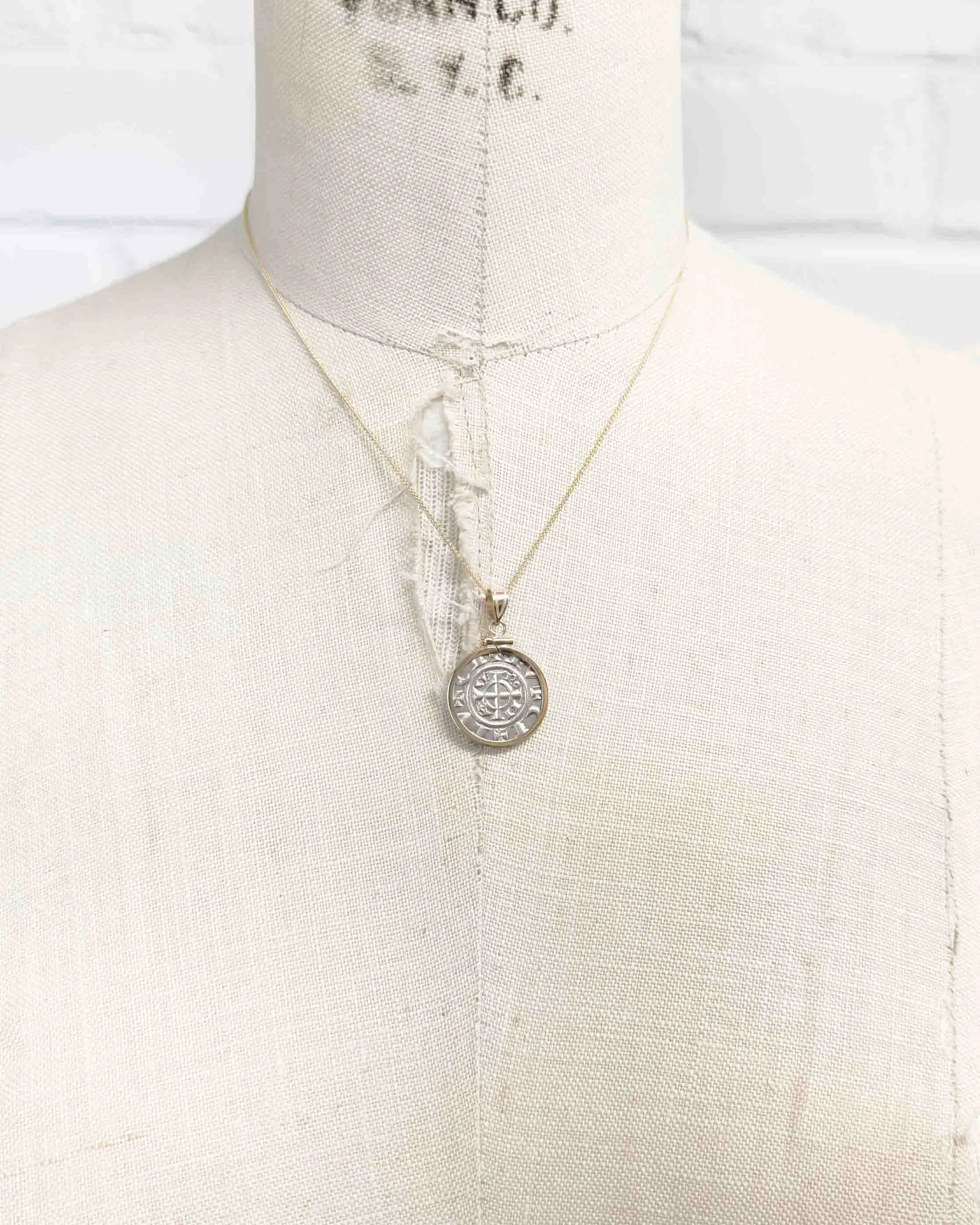 14k Genuine Ancient Italian Coin Necklace (Verona Grossi; 1218-1250 A.D.)