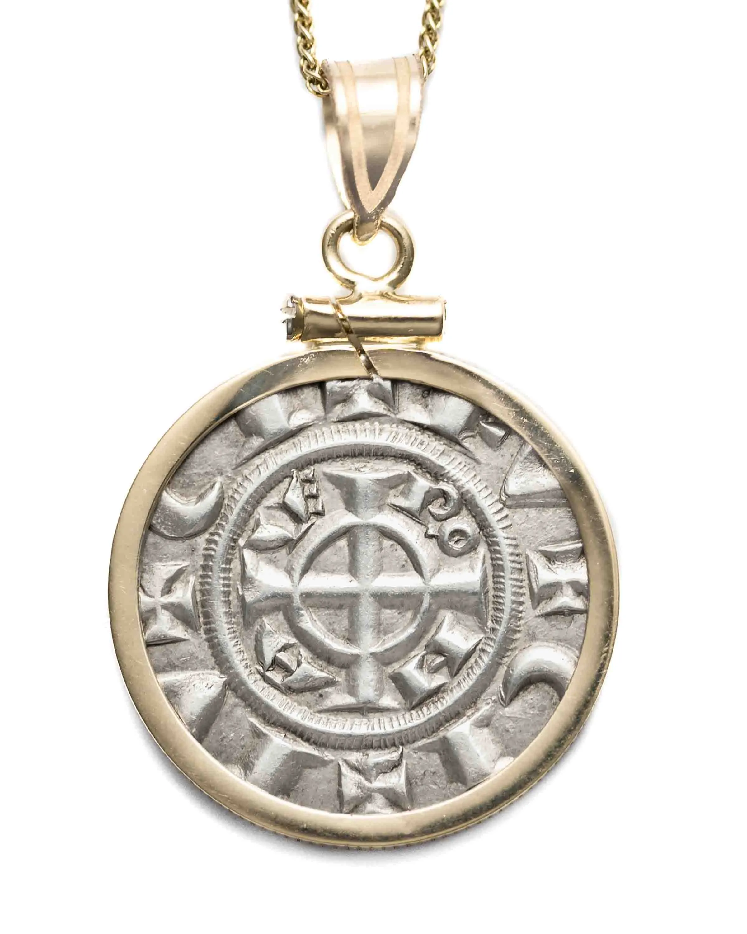 14k Genuine Ancient Italian Coin Necklace (Verona Grossi; 1218-1250 A.D.)