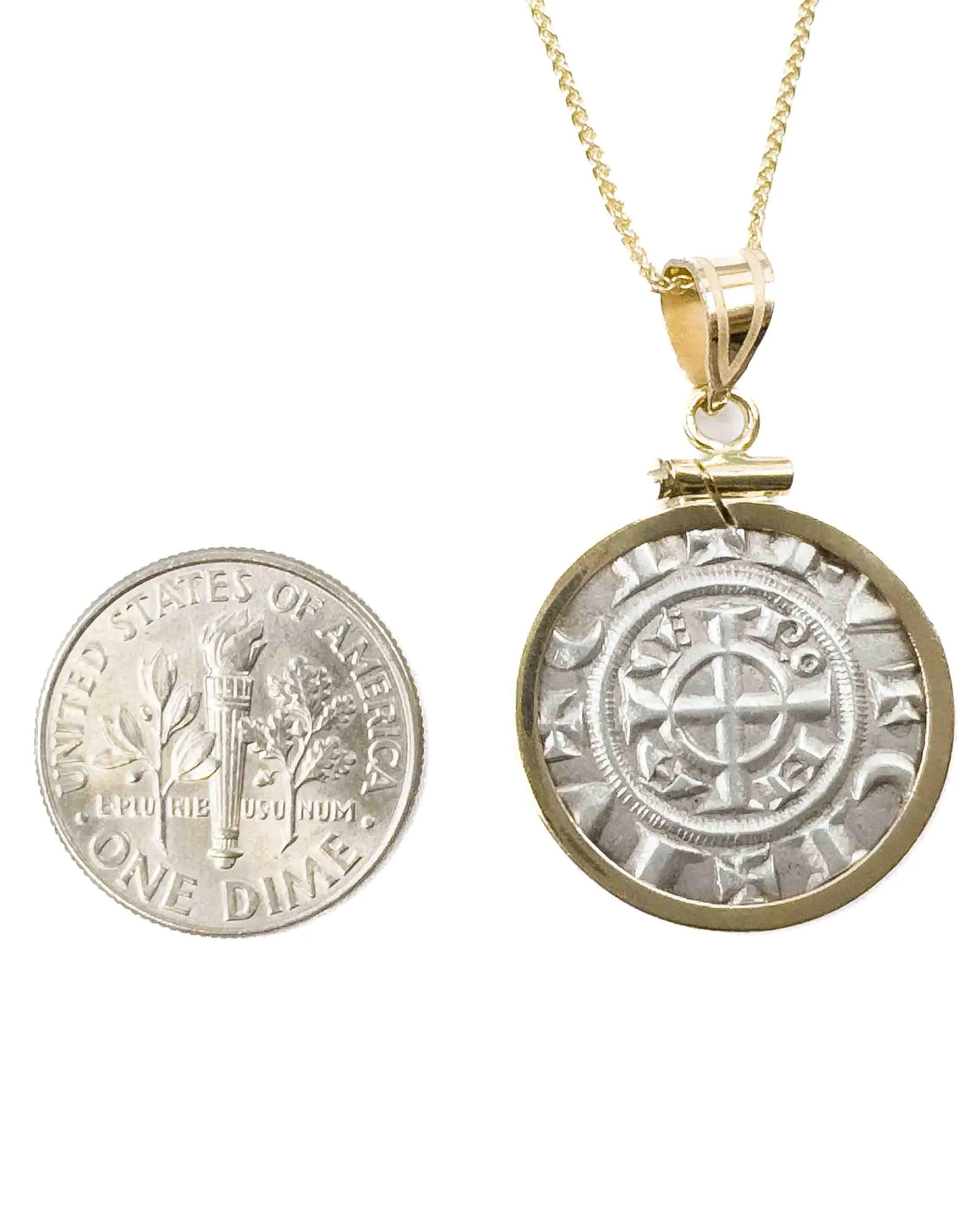 14k Genuine Ancient Italian Coin Necklace (Verona Grossi; 1218-1250 A.D.)